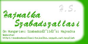 hajnalka szabadszallasi business card